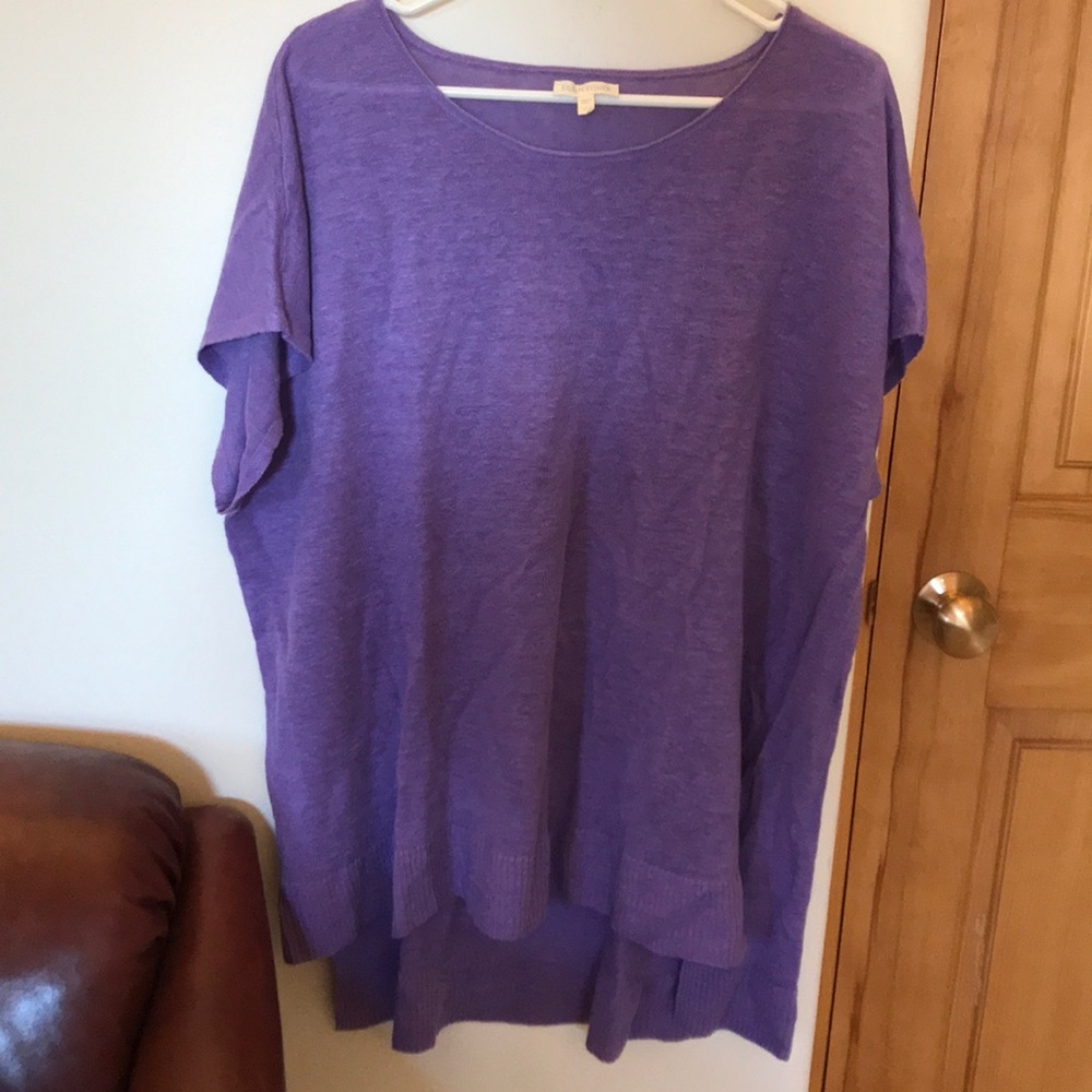 Eileen Fisher Short Sleeved Linen Sweater